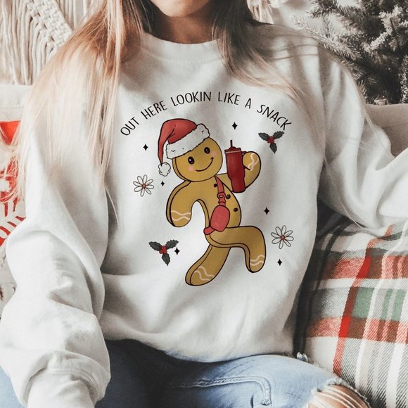 Desert Bloom Darlin Sweaters - Lookin' Like a Snack Gingerbread White Sweatshirt